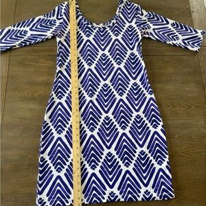 Persifor Blue and White Patterned Women's Dress sizeS